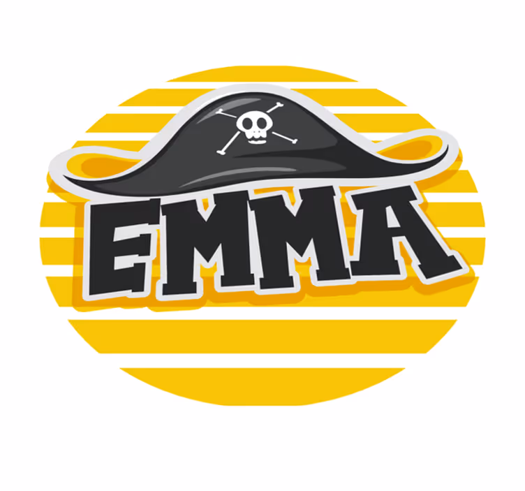 Piratenthema vinyl tapijt met naam - TenStickers
