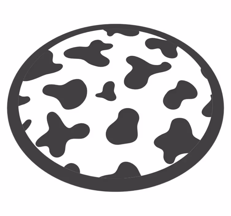 Cirkelvormig koeienhuidmotief vinyl tapijt dierenprint - TenStickers