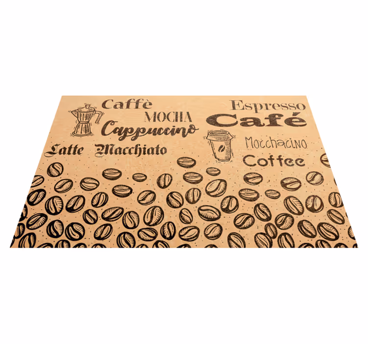 Cafeïne geïnspireerd thema vinyl tapijt zinnen en teksten - TenStickers