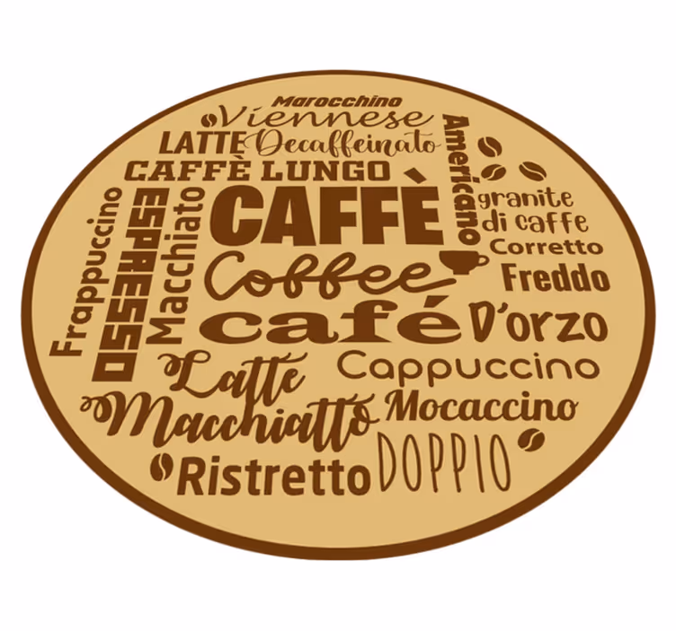 Koffie middelpunt vinyl tapijt zinnen en teksten - TenStickers