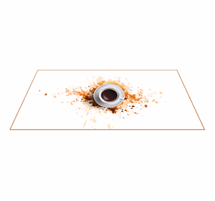 Vinyl vloerkleed keuken gemorste koffie illusie - TenStickers
