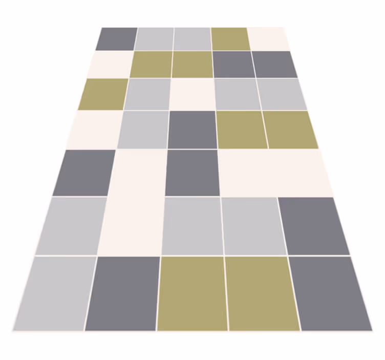Geometrisch tegelontwerp vinyl tapijt tegels - TenStickers