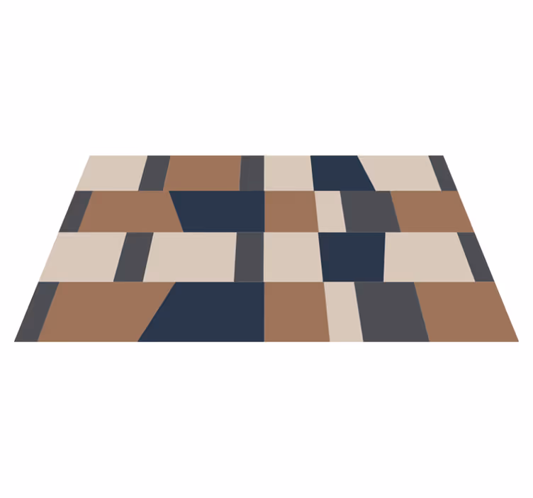 Geometrisch streeppatroon vinyl tapijt met strepen - TenStickers