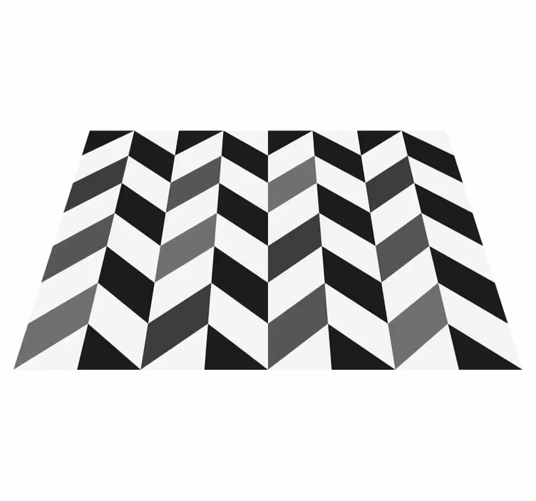 Chevron-contrast vinyl tapijt geometrisch - TenStickers