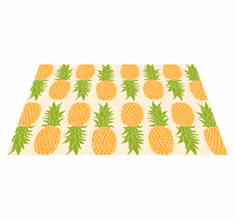 Ananas patroon vinyl tapijt bloemen en planten - TenStickers