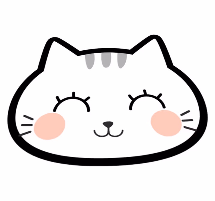 Gezichtsvorm van een kat vinyl tapijt baby - TenStickers