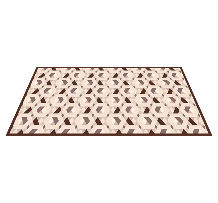 Beige hexagonpatroon vinyl tapijt woonkamer - TenStickers