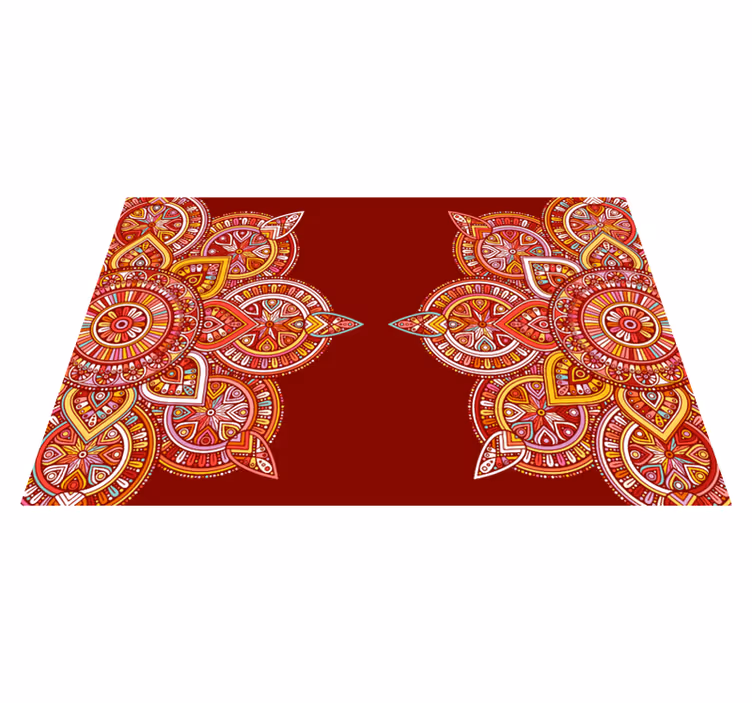 Levendige geometrische motieven vinyl tapijt mandala - TenStickers