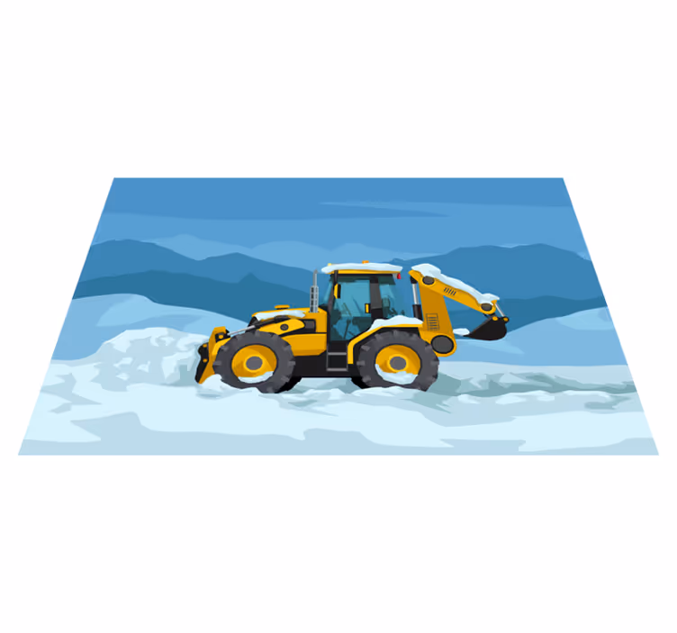 Bouwgraafmachine vinyl tapijt kind - TenStickers
