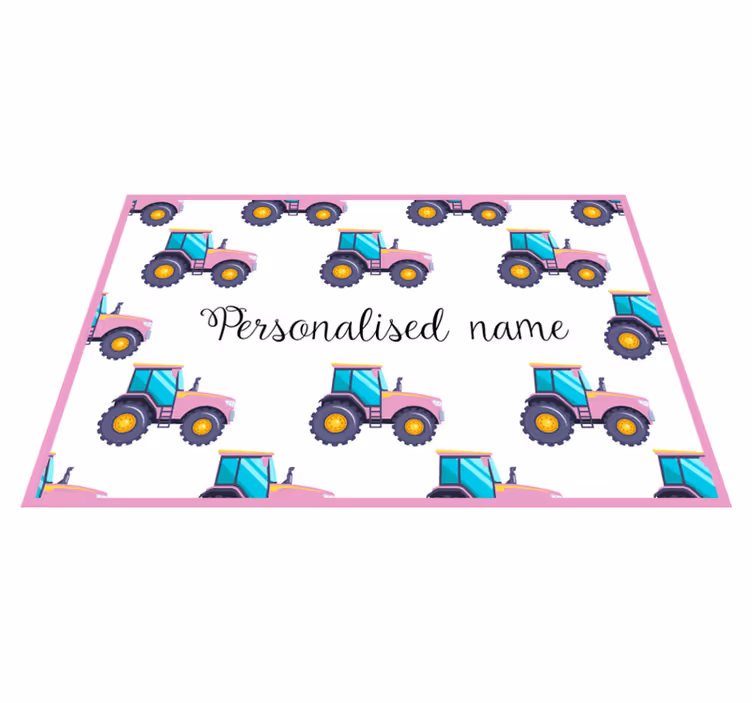 Aanpasbare trekker vinyl tapijt met naam - TenStickers