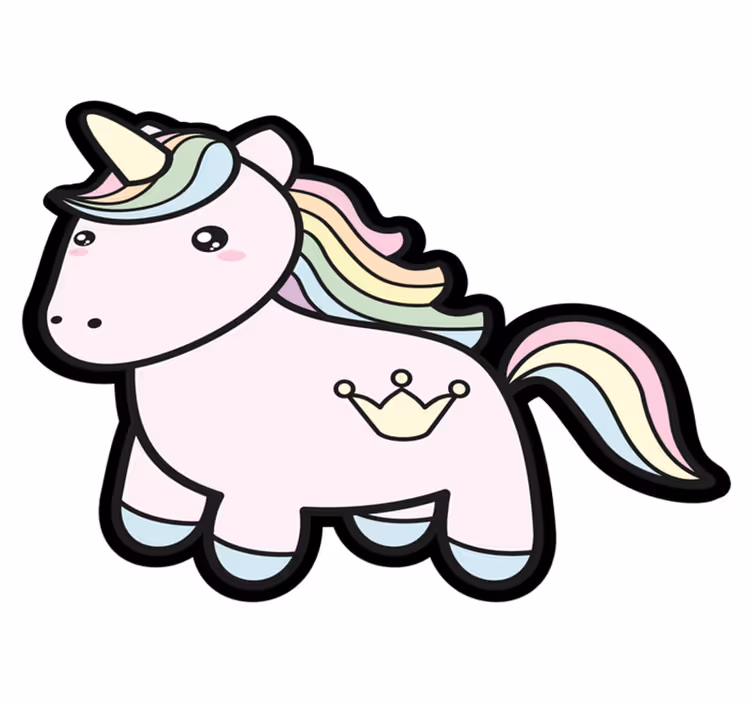 Pastel eenhoorn illustratie vinyl tapijt voor meer kinderen - TenStickers