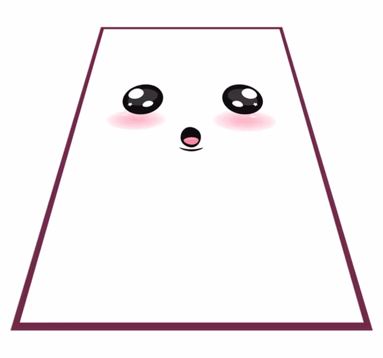Schattig kawaii gezicht vinyl tapijt kind - TenStickers