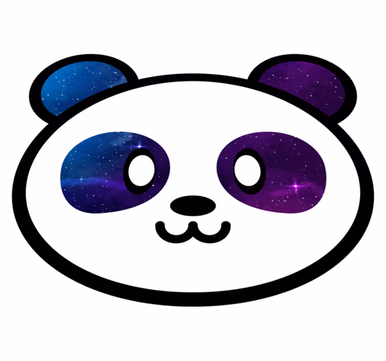 Galactisch pandagezicht vinyl tapijt kind - TenStickers