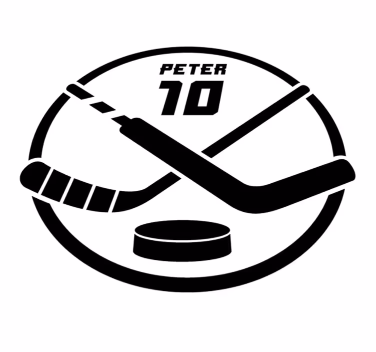 Hockey embleem gepersonaliseerd vinyl tapijt met naam - TenStickers