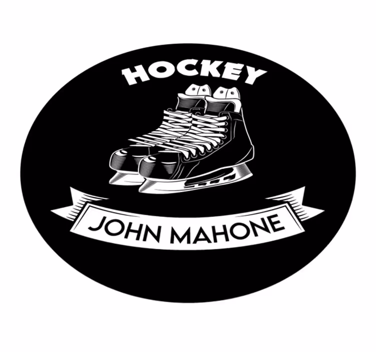 Aangepaste hockeydecor vinyl tapijt met naam - TenStickers