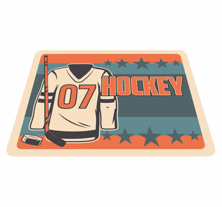 Hockey thema vinyl tapijt spel - TenStickers