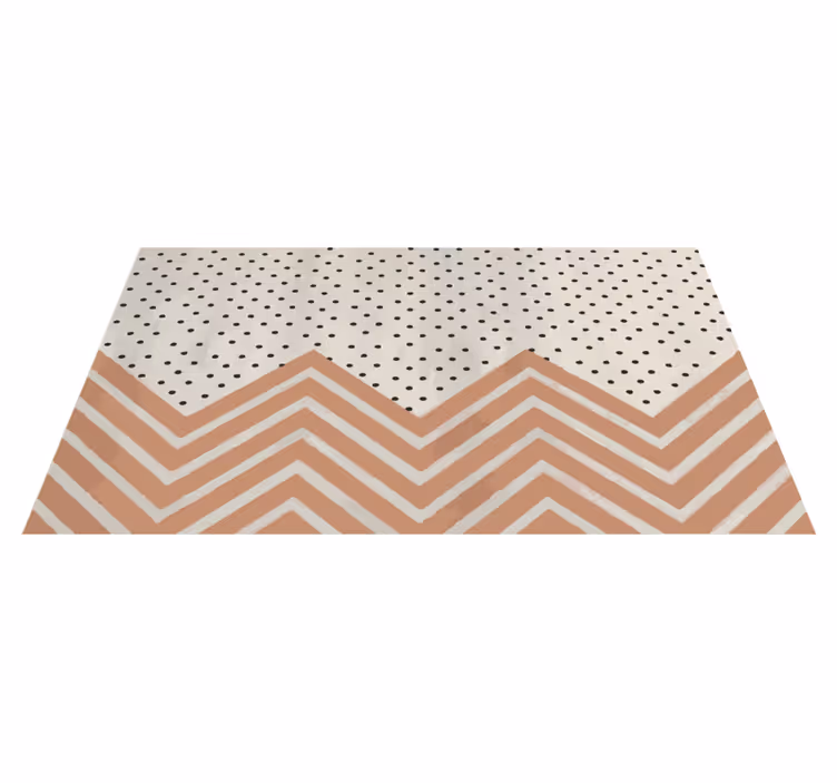 Zigzag stippenpatroon vinyl tapijt geometrisch - TenStickers