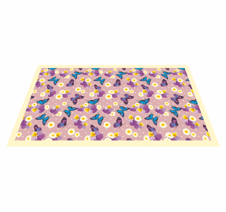 Vlindertuinarrangement vinyl tapijt voor meer kinderen - TenStickers