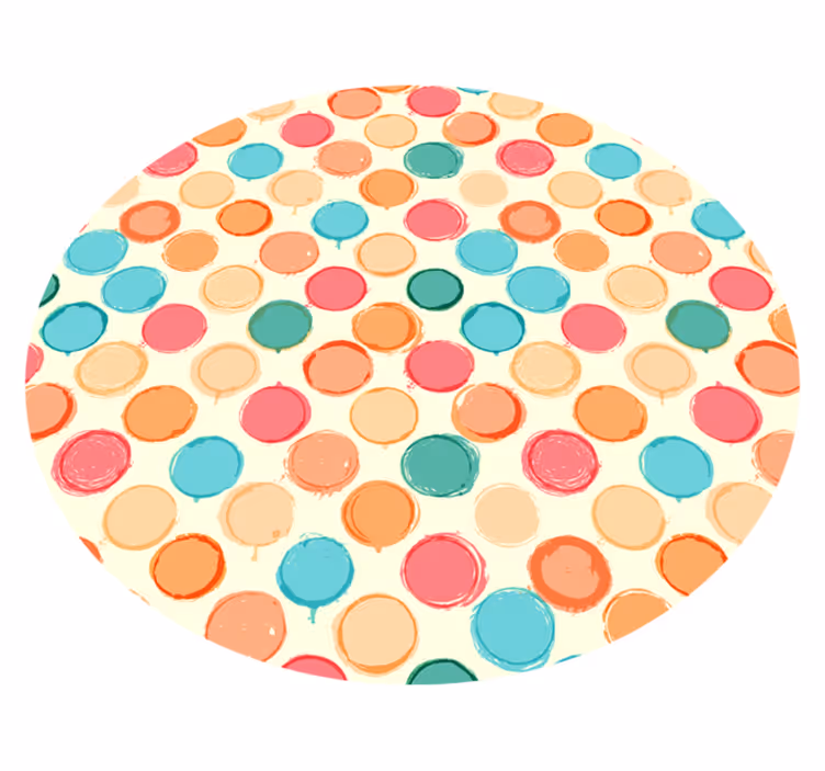 Cirkelvormige matrix vinyl tapijt geometrisch - TenStickers
