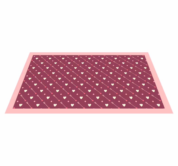Diagonaal hartpatroon vinyl tapijt voor meer kinderen - TenStickers