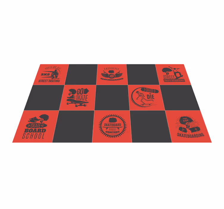 Skateboard thema vinyl tapijt spel - TenStickers