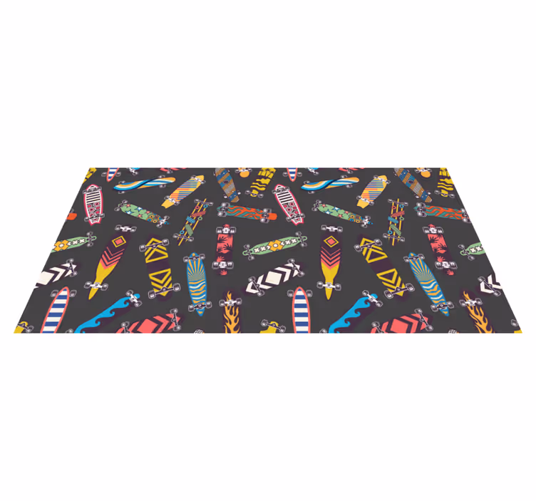 Skateboardpatronen vinyl tapijt spel - TenStickers