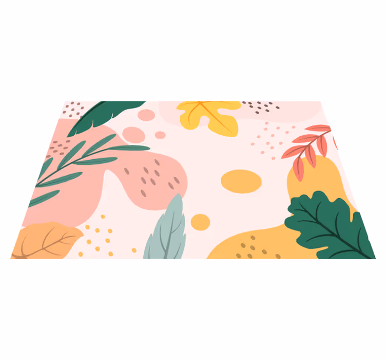 Botanische samenvatting vinyl tapijt bloemen en planten - TenStickers