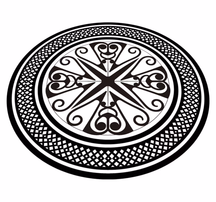 Cirkelvormige wervelinleg vinyl tapijt geometrisch - TenStickers