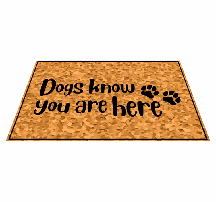 Honden verwelkomen bezoekers vinyl tapijt zinnen en teksten - TenStickers