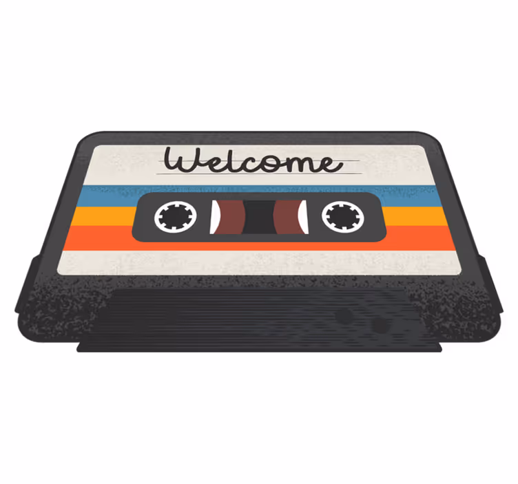 Cassette welkom ontwerp vinyl tapijt zinnen en teksten - TenStickers