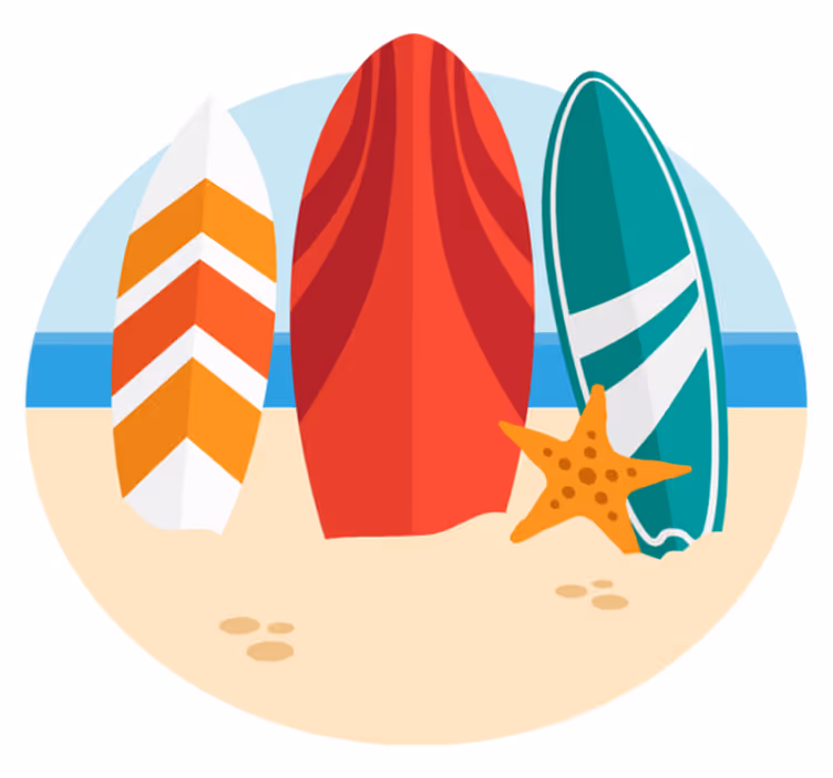 Surfplank trio buitenvinyltapijt - TenStickers