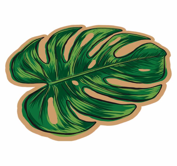 Tropische bladvorm vinyl tapijt bloemen en planten - TenStickers