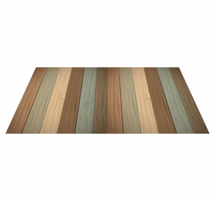 Veelkleurige planken vinyl tapijt met houtstructuur - TenStickers