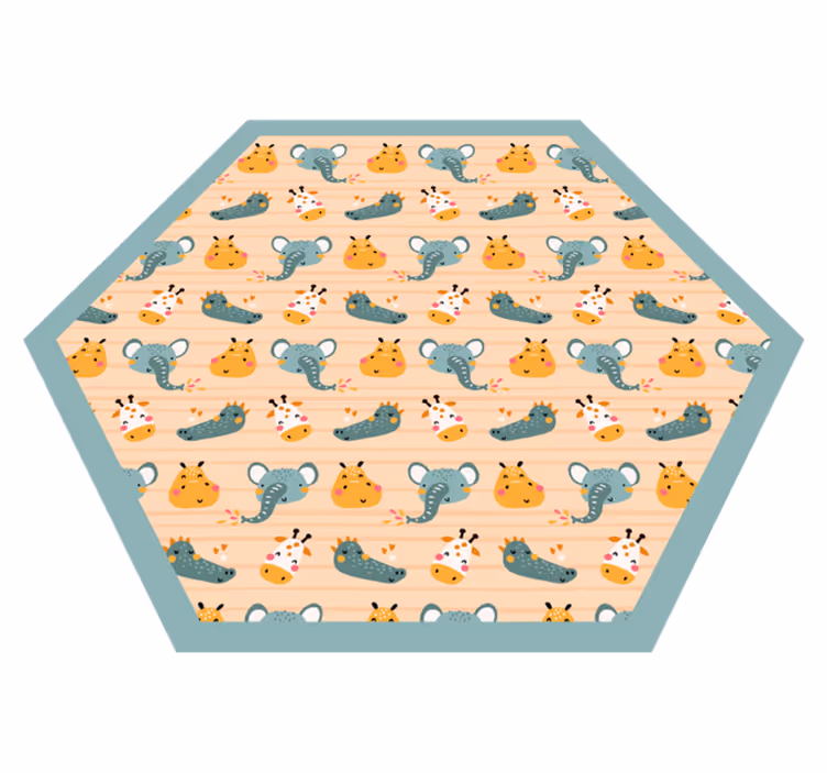 Safari dierenpatronen vinyl tapijt voor meer kinderen - TenStickers