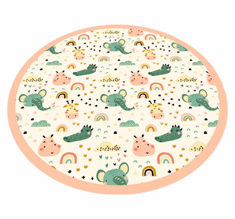 Noords dierenpatroon vinyl tapijt voor meer kinderen - TenStickers