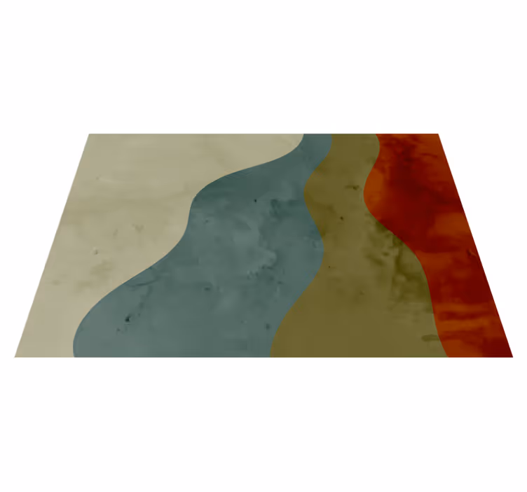 Abstracte golfpatronen vinyl tapijt woonkamer - TenStickers