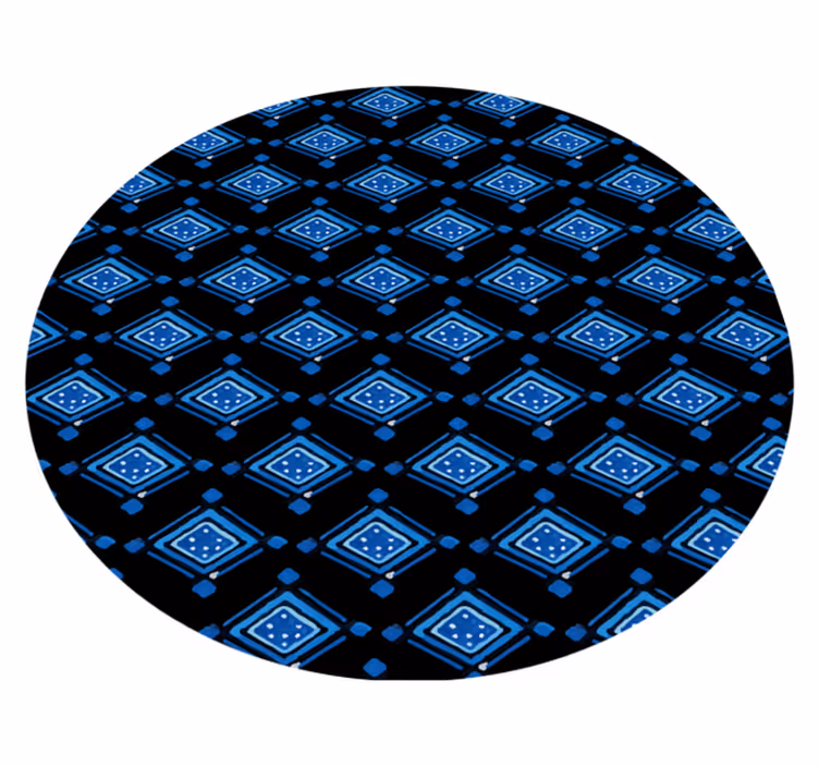Blauw ruitpatroon vinyl tapijt geometrisch - TenStickers