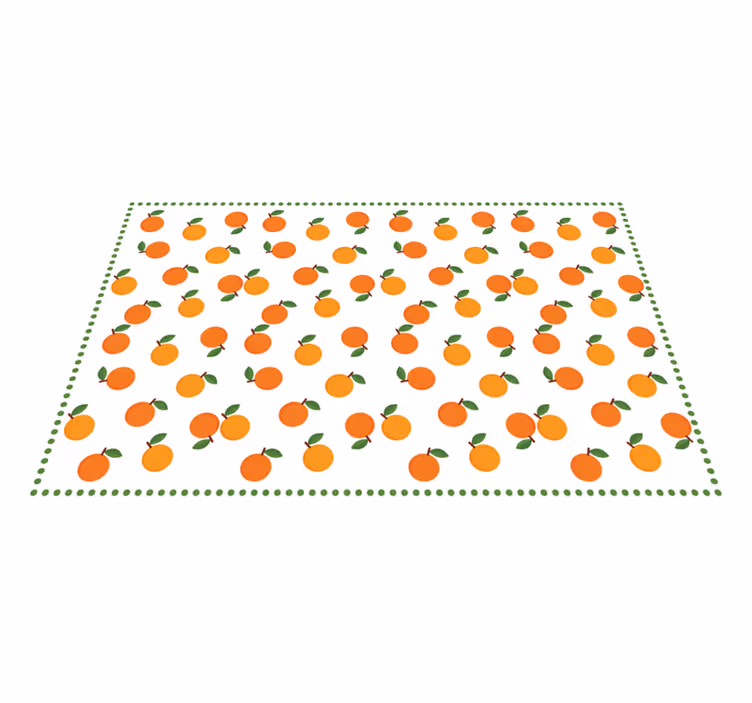 Sinaasappel citruspatroon vinyl vloerkleed keuken - TenStickers