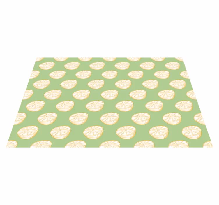 Illustratie van een citrusschijfje vinyl vloerkleed keuken - TenStickers