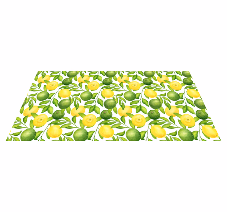 Citrusblad overlay vinyl vloerkleed keuken - TenStickers