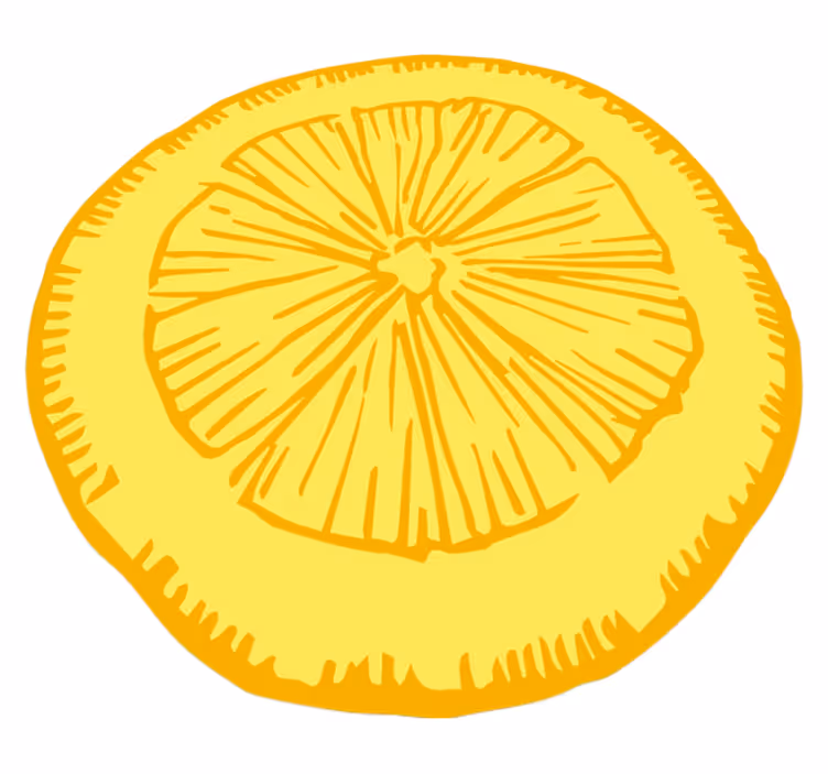 Gele citrusschijf vinyl vloerkleed keuken - TenStickers