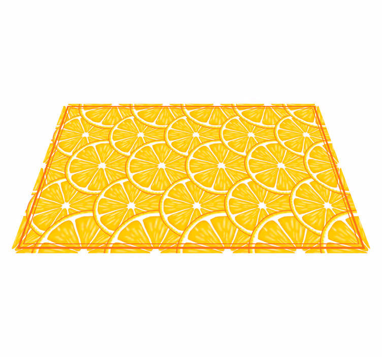 Gele citrusschijfjes vinyl vloerkleed keuken - TenStickers