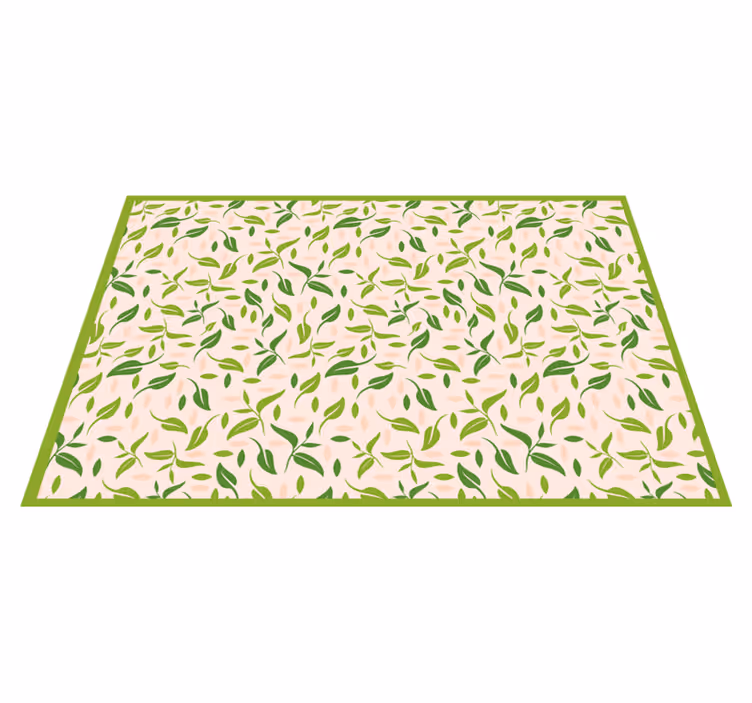 Bladpatroon accenten vinyl tapijt bloemen en planten - TenStickers