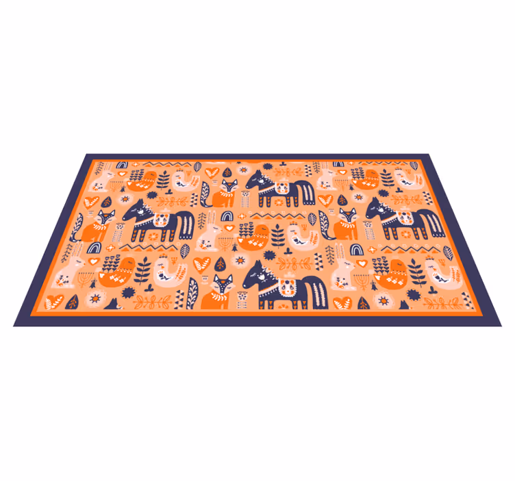 Noordse volksdieren vinyl tapijt kind - TenStickers