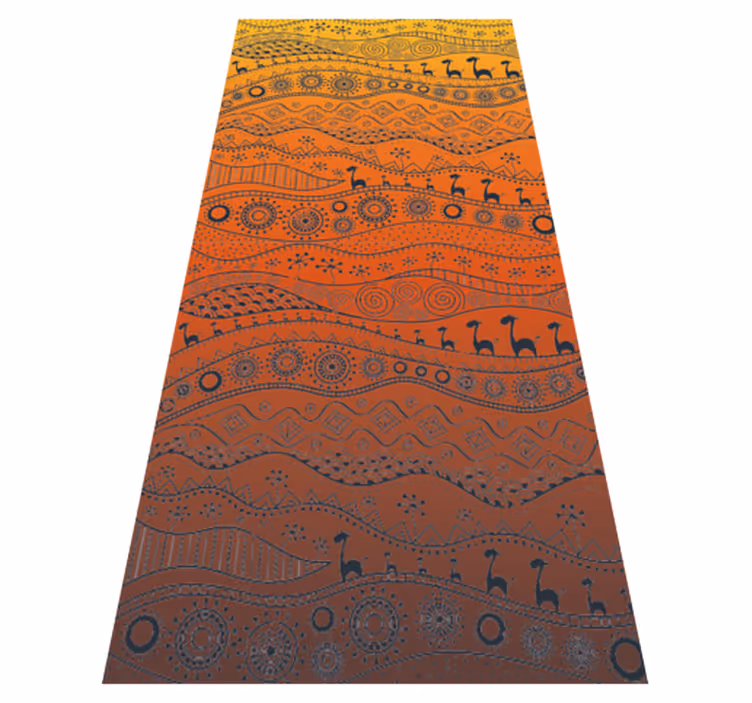 Culturele abstracte patronen etnisch vinyl tapijt - TenStickers