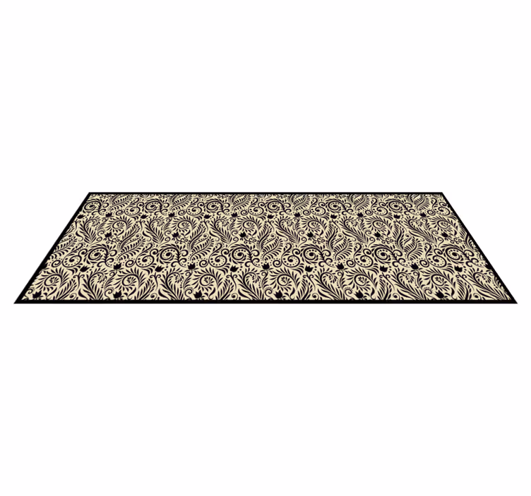 Beige elegant plantenontwerp vinyl tapijt met textuur - TenStickers