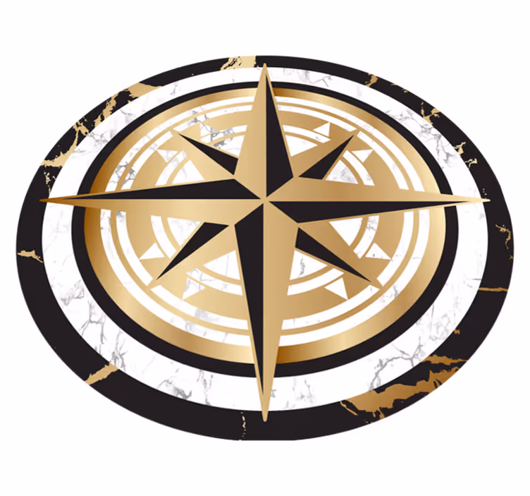 Elegant kompasmotief vinyl vloerkleed keuken - TenStickers