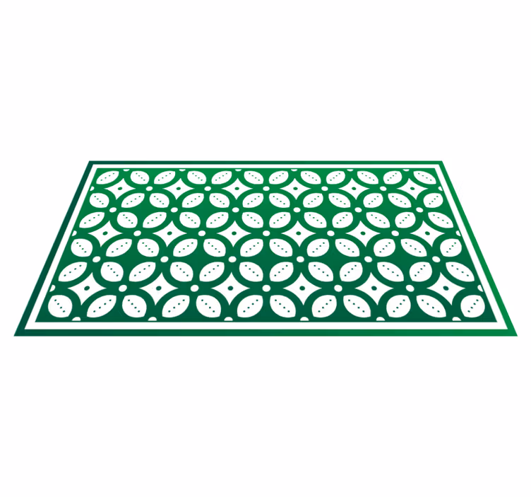 Geometrisch bladmotief vinyl vloerkleed keuken - TenStickers