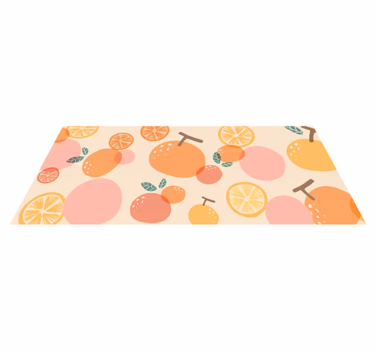 Zacht citrusontwerp vinyl vloerkleed keuken - TenStickers