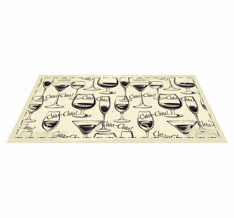 Proost wijnglazen vinyl vloerkleed keuken - TenStickers